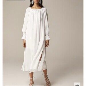 J. Crew Collection Maxi Dress White Sz XS NWT Coastal Minimalist Classic Relaxed